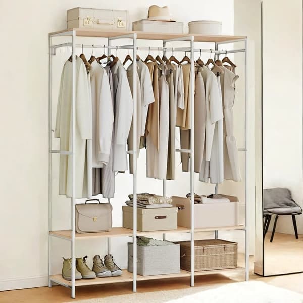 Åben Garderobe, SONGMICS, 40x141x180 cm, Naturlig Beige
