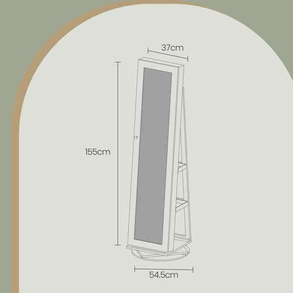 Smyckesskåp, SONGMICS JJC062K01, 55x55x161 cm, Brun