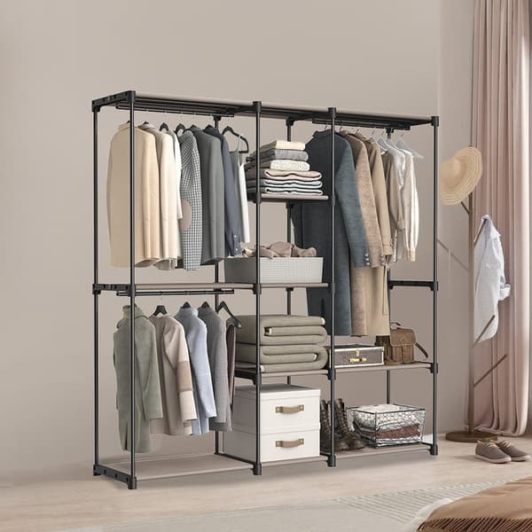 Klädställ, SONGMICS RYG037B02, 43x182x182 cm, Svart