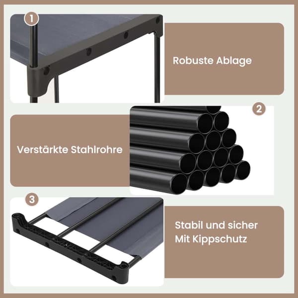 Garderobe, SONGMICS RYG24BK, 112x43x165 cm, Sort