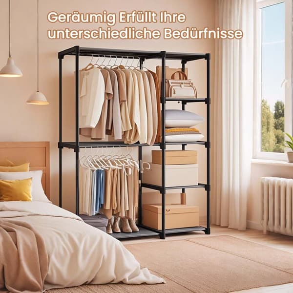 Garderobe, SONGMICS RYG24BK, 112x43x165 cm, Sort
