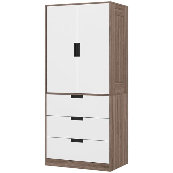 Rootz 2 Door -vaatekaappi - moderni kaappi - makuuhuoneen säilytys - kestävä ja tilava - 80 cm x 50 cm x 180cm