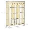 Miniatyrbild 3 av 10: Rootz Fabric Cabinet Storage Solution - Garderobskåp - Klädarrangör - Dammskydd - 125 cm x 43 cm x 162,5 cm