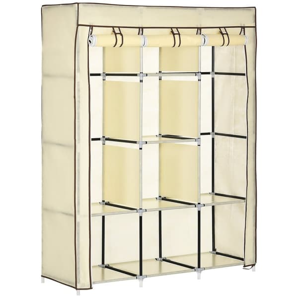 Rootz Fabric Cabinet Storage Solution - Garderobskåp - Klädarrangör - Dammskydd - 125 cm x 43 cm x 162,5 cm