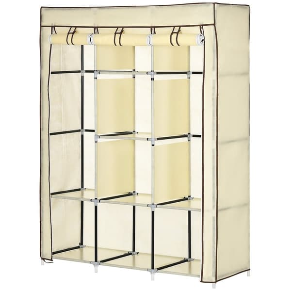 Rootz Fabric Cabinet Storage Solution - Garderobskåp - Klädarrangör - Dammskydd - 125 cm x 43 cm x 162,5 cm