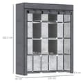 Miniatyrbillede 3 af 10: Rootz Fabric Garderobe Skab - Opbevaringsløsning - Arrangør - Støvbeskyttelse - 125 cm x 43 cm x 162,5 cm