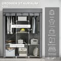 Miniatyrbillede 4 af 10: Rootz Fabric Garderobe Skab - Opbevaringsløsning - Arrangør - Støvbeskyttelse - 125 cm x 43 cm x 162,5 cm