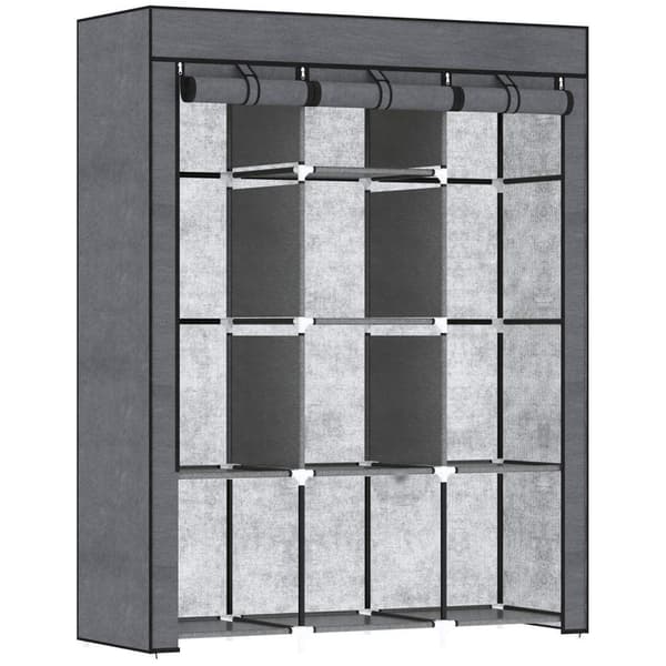 Rootz Fabric Garderobe Skab - Opbevaringsløsning - Arrangør - Støvbeskyttelse - 125 cm x 43 cm x 162,5 cm