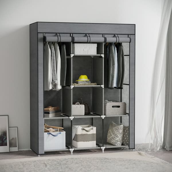 Rootz Fabric Garderobe Skab - Opbevaringsløsning - Arrangør - Støvbeskyttelse - 125 cm x 43 cm x 162,5 cm