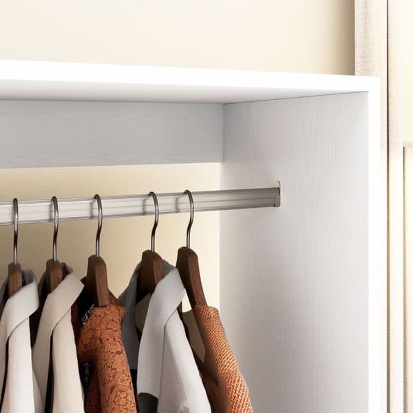 Rootz Mobile Garderobe - Tøjopbevaringsarrangør - Hvid skab - Nem mobilitet - 60 cm x 40 cm x 127 cm