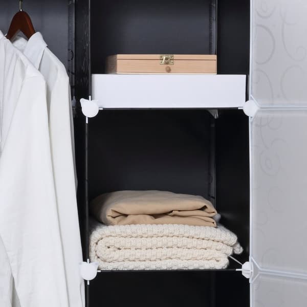 Rootz Vertical DIY garderobe - Storage Organizer - Closet Unit - Holdbar Plastic & Metal - 111x47x183cm - Tilpaselig, robust ramme, let samling