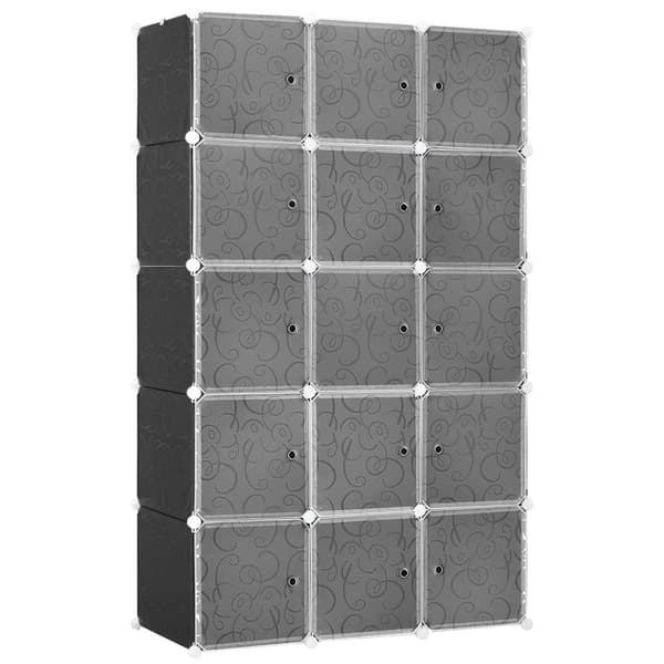 Rootz Vertical DIY garderobe - Storage Organizer - Closet Unit - Holdbar Plastic & Metal - 111x47x183cm - Tilpaselig, robust ramme, let samling