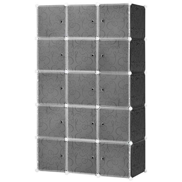 Rootz Vertical DIY garderobe - Storage Organizer - Closet Unit - Holdbar Plastic & Metal - 111x47x183cm - Tilpaselig, robust ramme, let samling