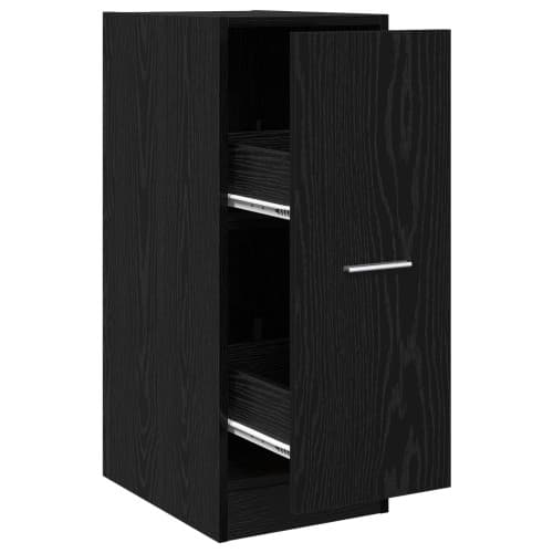 Apothecary Cabinet Svart Ek 30x41x77,5 cm Konstruerat trä