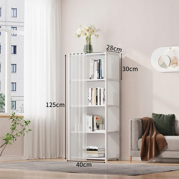 Modulär hopfällbar garderob Galge för kläder Metall 125x28x40 cm