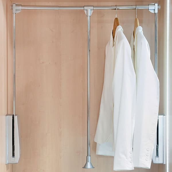 Fällbar garderob - Emuca - 7086111 - Justerbar 450-600 mm - Kromat finish - Belastning 12 kg