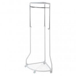 WENKO Pointy hörngarderob - Klädställ på hjul - Justerbar höjd 112-166cm - Grå