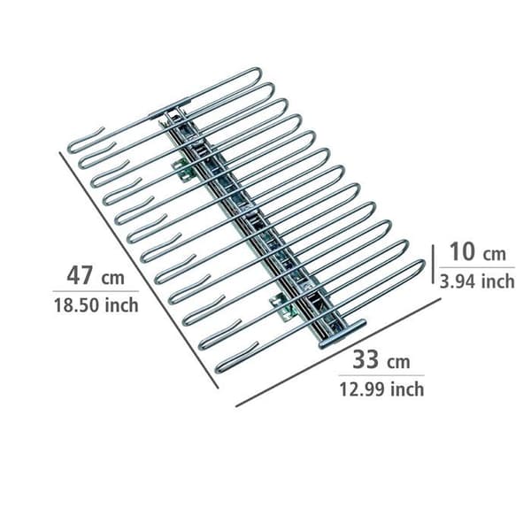 Byxställ - WENKO - 12 byxor - Metall - Krom - 33x10x47cm