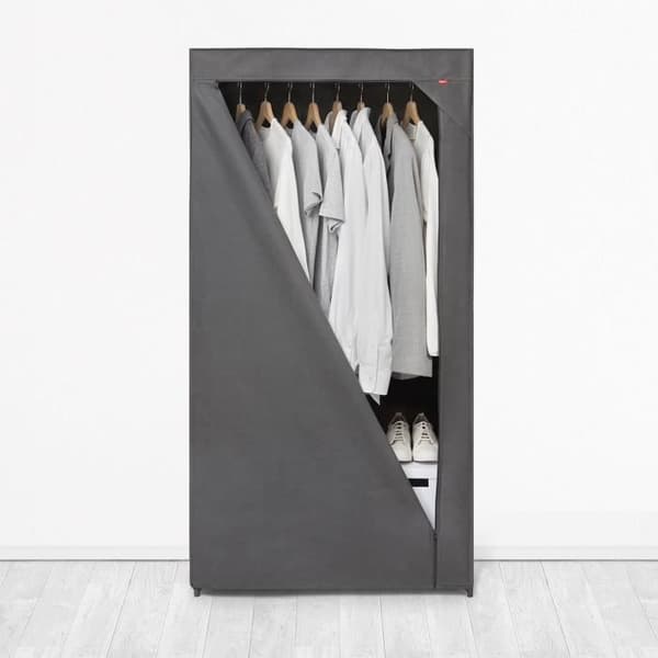 Garderob / garderob - RAYEN - 155 x 77 x 52 cm - Dragkedja - Vit