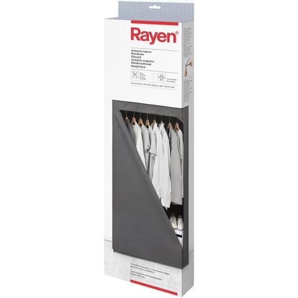 Garderob / garderob - RAYEN - 155 x 77 x 52 cm - Dragkedja - Vit