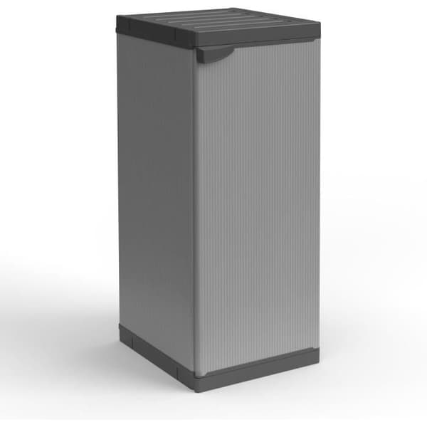 Adventa Armoire i PVC- och PP-harts, 1 Dörr, 1 Hylla, modulärt system, Grå och Svart, Liten, 4 enheter