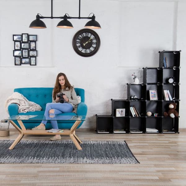Kuberhylla - Relaxdays - Vit - 15 modulära fack - Plast - Nutida design