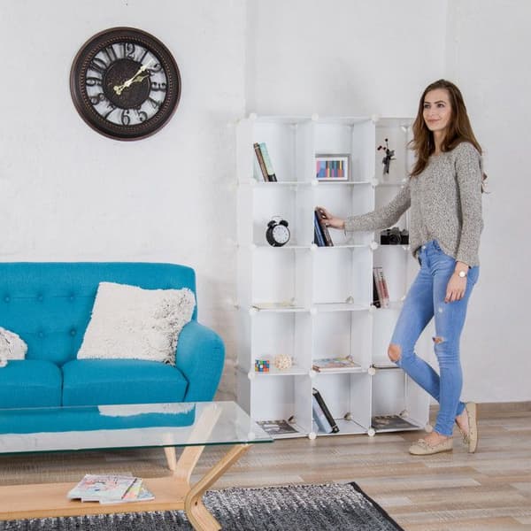 Kuberhylla - Relaxdays - Vit - 15 modulära fack - Plast - Nutida design
