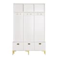 Miniatyrbillede 7 af 11: Moderne entrégarderobe - med knagerække og skohylde - hvid