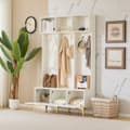 Miniatyrbillede 10 af 11: Moderne entrégarderobe - med knagerække og skohylde - hvid