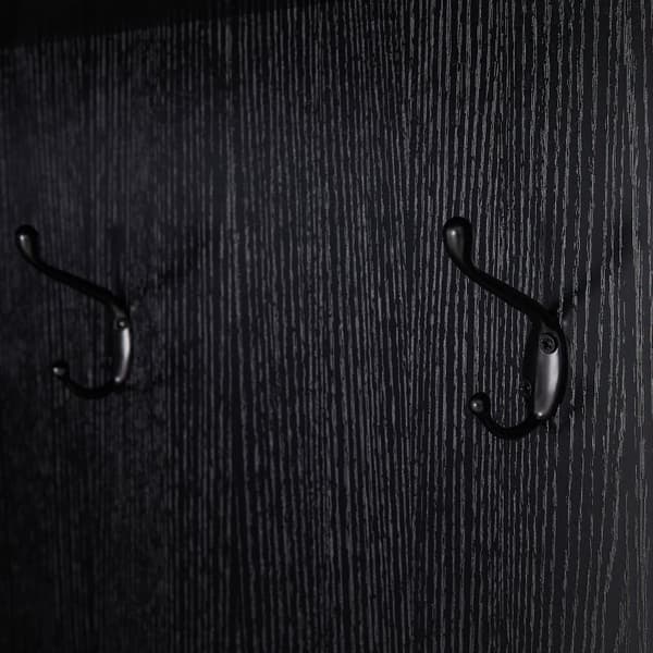 Garderobset med klädhängare – modern hallmöbel med 4 svarta krokar – 53x53x180 cm