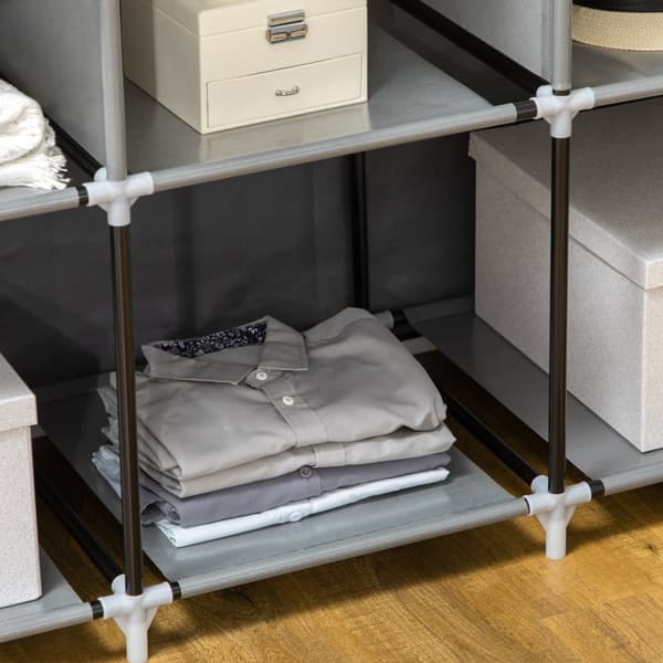 Stof Garderobe, 125x43x162.5 cm, Mørkegrå