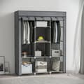 Miniatyrbillede 2 af 9: Stof Garderobe, 125x43x162.5 cm, Mørkegrå