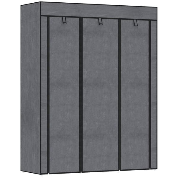 Stof Garderobe, 125x43x162.5 cm, Mørkegrå