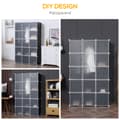 Miniatyrbillede 5 af 9: Gør-det-selv Garderobe, DIY-Würfelregal, 111x47x183 cm, Sort