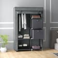 Miniatyrbillede 2 af 9: Stof Garderobe, 102x42.5x162.5 cm, Mørkegrå