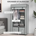 Miniatyrbillede 4 af 9: Stof Garderobe, 83x42.5x162.5 cm, Lysegrå
