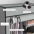 Miniatyrbillede 5 af 9: Stof Garderobe, 83x42.5x162.5 cm, Lysegrå