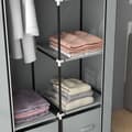 Miniatyrbillede 7 af 9: Stof Garderobe, 83x42.5x162.5 cm, Lysegrå