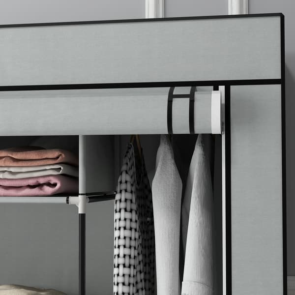 Stof Garderobe, 166x42.5x169.5 cm, Mørkegrå