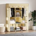 Miniatyrbillede 2 af 9: Stof Garderobe, 125x43x162.5 cm, Beige