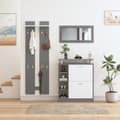 Miniatyrbild 1 av 11: Entrémöbelset - 1 spegel + 2 väggpaneler + 1 skoskåp - grå