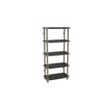 Miniatyrbillede 3 af 3: PLASTIKEN TITANIUM høj hylde - 5 tofarvede hylder - Sort og Taupe - 30 kg/hylde - 88x184x44cm