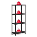 Miniatyrbillede 4 af 4: KETER modulær reol - Sort - 60 x 30 x 135 cm - 4 fugtbestandige hylder