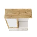 Miniatyrbillede 9 af 11: Garderobeskab 100x38x108,1 cm - Med spejl - Med skoskab - Med kroge og udtræksbøjler - Hvid + natur