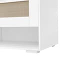 Miniatyrbild 10 av 11: Garderobset med spegel, LED-belysning i 16 färger, skobänk, skoskåp, väggpanel med 5 guldkrokar och överskåp – Komplett hallmöbel