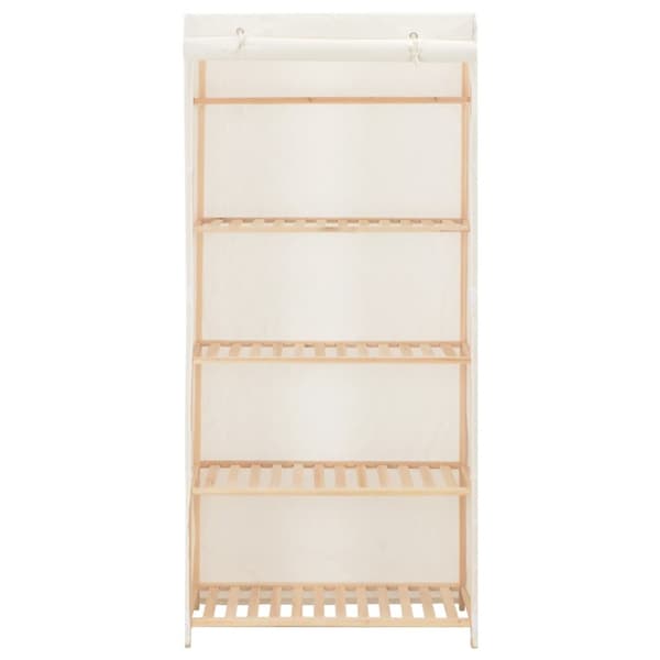 Garderob 79x40x170 cm vit tyg
