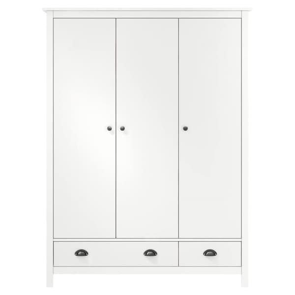 Garderob 3 dörrar Hill vit 127x50x170 cm massiv furu