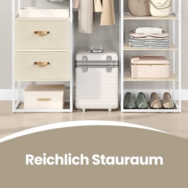 Klädställ - 2 lådor - naturlig beige
