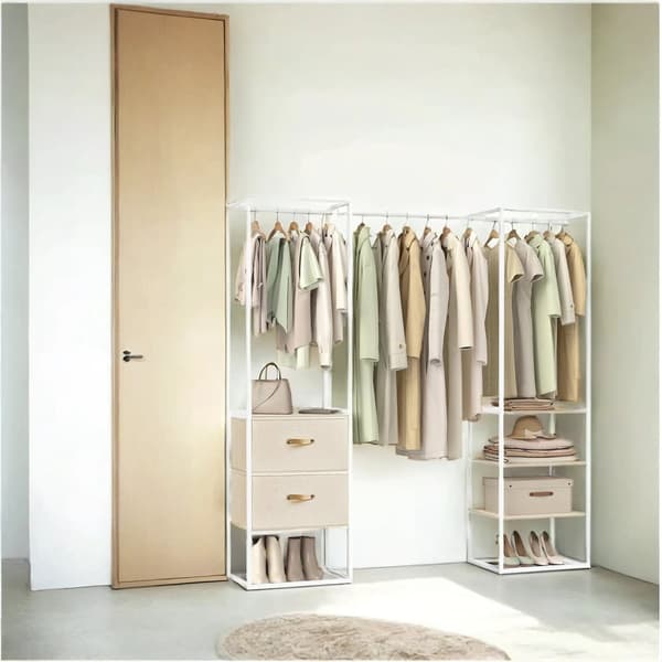 Klädställ - 2 lådor - naturlig beige