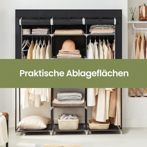 Garderobe - Stof - 175 x 150 cm - Sort
